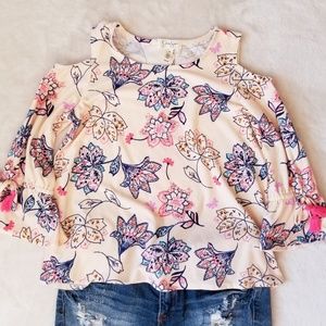 Jessica Simpson Cold Shoulder Orion Floral Top